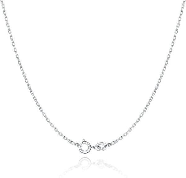 Jewlpire 925 Sterling Silver Chain Necklace Chain for Women 1.1mm Cable Chains Necklace Upgraded Spring-Ring Clasp - Thin & Sturdy Women's Chains Necklaces 14 16 18 20 22 24 Inch