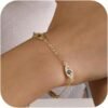 Bracelets for Women 14K Gold Silver Plated Ring Bracelet Hand Chain Dainty Evil Eye Heart Clover Daisy Cubic Zirconia Stackable Link Chain Hypoallergenic Body Jewelry Cute Trendy Gifts