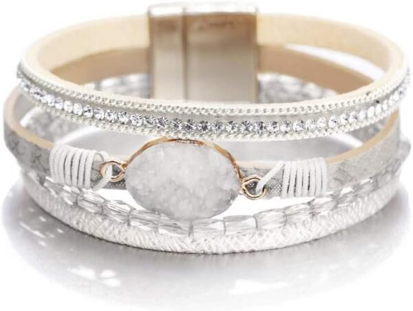 51QnPRm2YJL._AC_SL1000.jpg Leopard Bracelet for Women, Boho Leather Wrap Multi-Layer Pearl Crystal Bracelet Bangle Jewelry