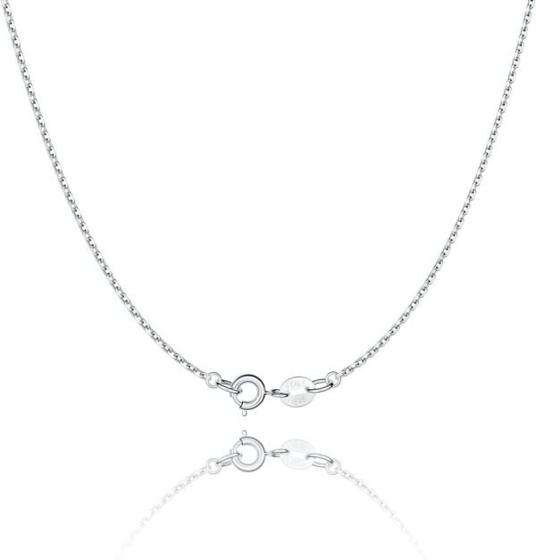 Jewlpire 925 Sterling Silver Chain Necklace Chain for Women 1.1mm Cable Chains Necklace Upgraded Spring-Ring Clasp - Thin & Sturdy Women's Chains Necklaces 14 16 18 20 22 24 Inch