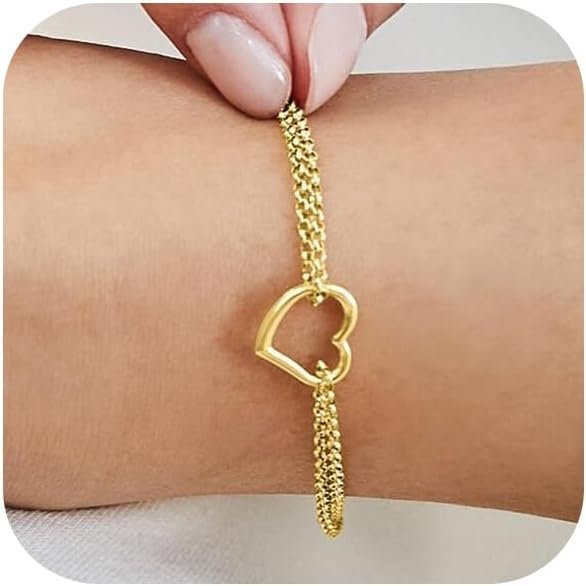 Bracelets for Women 14K Gold Silver Plated Ring Bracelet Hand Chain Dainty Evil Eye Heart Clover Daisy Cubic Zirconia Stackable Link Chain Hypoallergenic Body Jewelry Cute Trendy Gifts