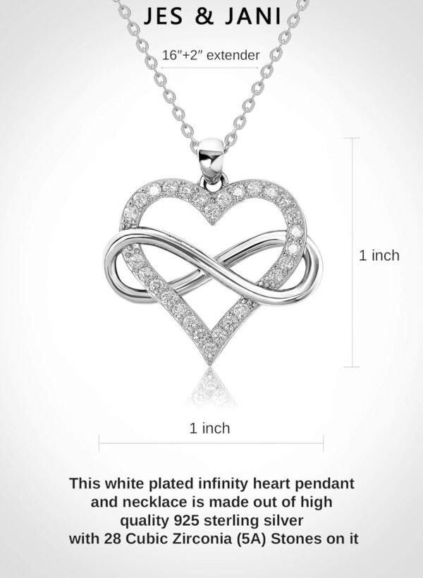 61-5ST2_3hL._AC_SL1500.jpg Infinity Heart Necklace for Women, Love Heart Pendant with Cubic Zirconia and Infinity Necklace, 925 Sterling Silver Heart Necklace for Girlfriend