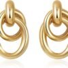 61-KNyS0SzL._AC_SL1500.jpg Trendy Gold Plated Knot Earrings for Women Chunky Statement Drop Dangle Earrings Lightweight Hypoallergenic Fashion Accessories Gold Jewelry Gifts for Womens