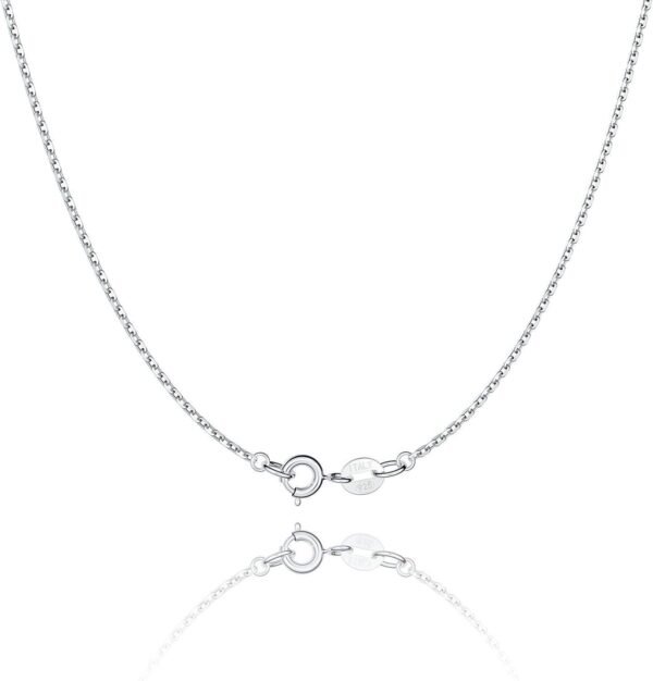 Jewlpire 925 Sterling Silver Chain Necklace Chain for Women 1.1mm Cable Chains Necklace Upgraded Spring-Ring Clasp - Thin & Sturdy Women's Chains Necklaces 14 16 18 20 22 24 Inch