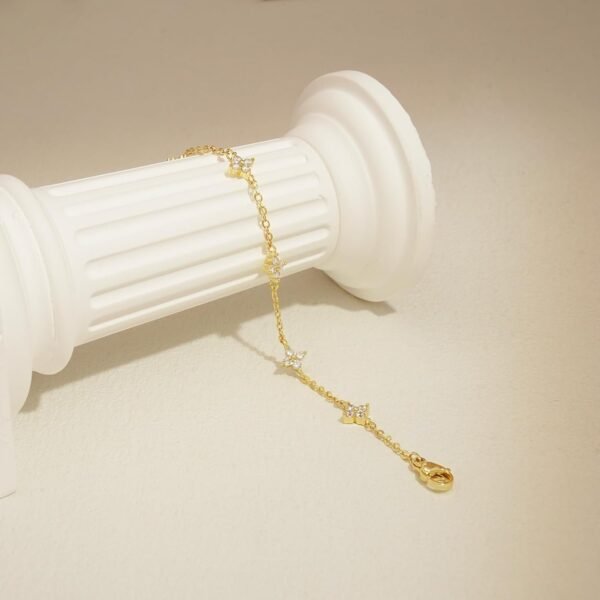 Bracelets for Women 14K Gold Silver Plated Ring Bracelet Hand Chain Dainty Evil Eye Heart Clover Daisy Cubic Zirconia Stackable Link Chain Hypoallergenic Body Jewelry Cute Trendy Gifts