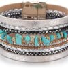 61Jngu69R1L._AC_SL1000.jpg Leather Wrap Bracelets for Women, Boho Leopard Multi-Layer Crystal Beads Cuff Bracelet Jewelry