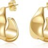 61K0CAg_gIL._AC_SL1500.jpg Trendy Gold Plated Knot Earrings for Women Chunky Statement Drop Dangle Earrings Lightweight Hypoallergenic Fashion Accessories Gold Jewelry Gifts for Womens