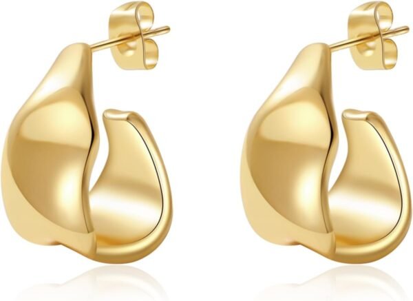 61K0CAg_gIL._AC_SL1500.jpg Trendy Gold Plated Knot Earrings for Women Chunky Statement Drop Dangle Earrings Lightweight Hypoallergenic Fashion Accessories Gold Jewelry Gifts for Womens