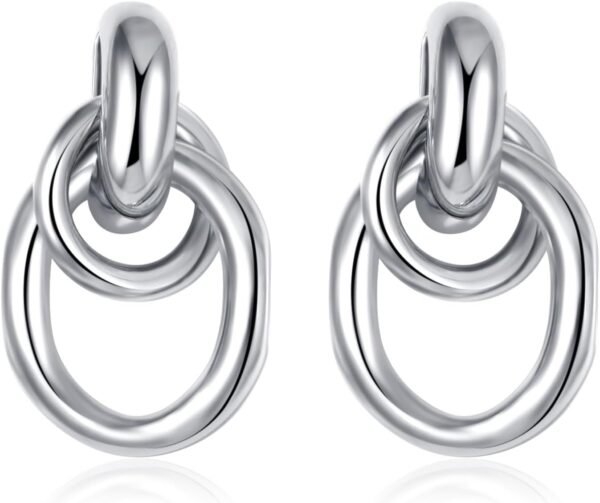 61M_8bxitrL._AC_SL1500.jpg Trendy Gold Plated Knot Earrings for Women Chunky Statement Drop Dangle Earrings Lightweight Hypoallergenic Fashion Accessories Gold Jewelry Gifts for Womens