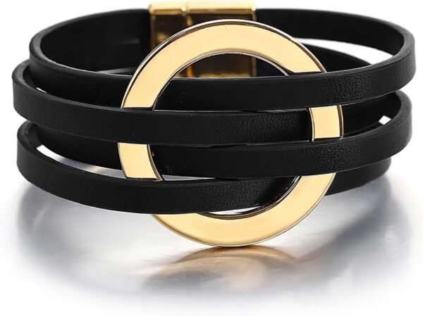 61NSJvjEUWL._AC_SL1500.jpg Leopard Bracelet for Women, Boho Leather Wrap Multi-Layer Pearl Crystal Bracelet Bangle Jewelry