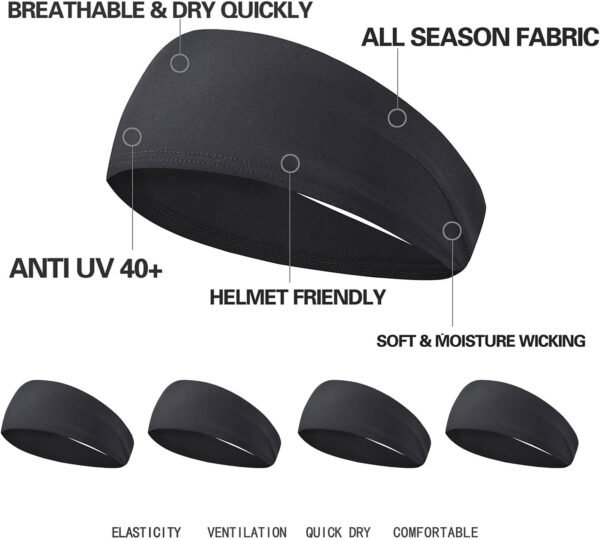 61PYWxtrqmS._AC_SL1500.jpg Mens Running Headband,5Pack,Mens Sweatband Sports Headband for Running,Cycling,Basketball,Yoga,Fitness Workout Stretchy Unisex Hairband