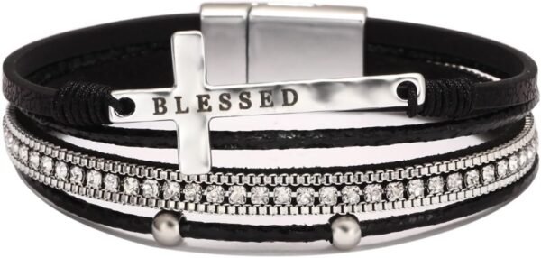 61Rv8Q-FGoL._AC_SL1500.jpg Leopard Bracelet for Women, Boho Leather Wrap Multi-Layer Pearl Crystal Bracelet Bangle Jewelry