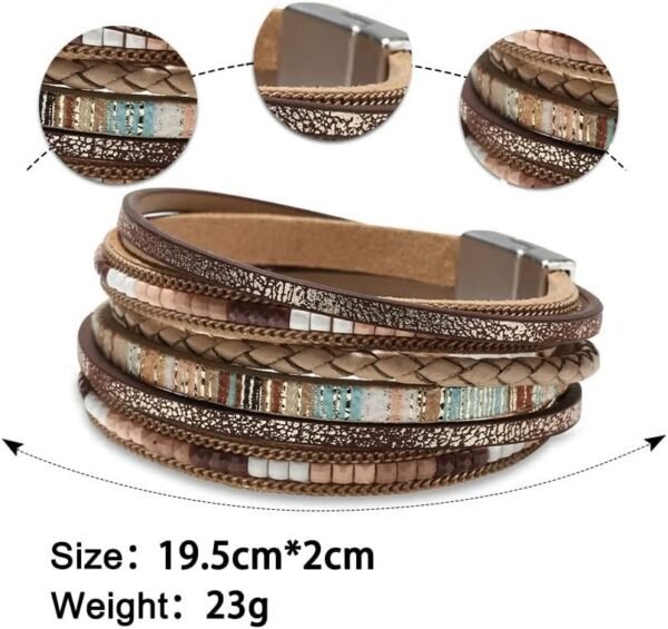 61TW37TsfXL._AC_SL1000.jpg Leather Wrap Bracelets for Women, Boho Leopard Multi-Layer Crystal Beads Cuff Bracelet Jewelry