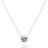 14K Gold Plated Crystal Solitaire 1.5 Carat (7.3mm) Cubic Zirconia Dainty Choker Necklace | Gold Necklaces for Women