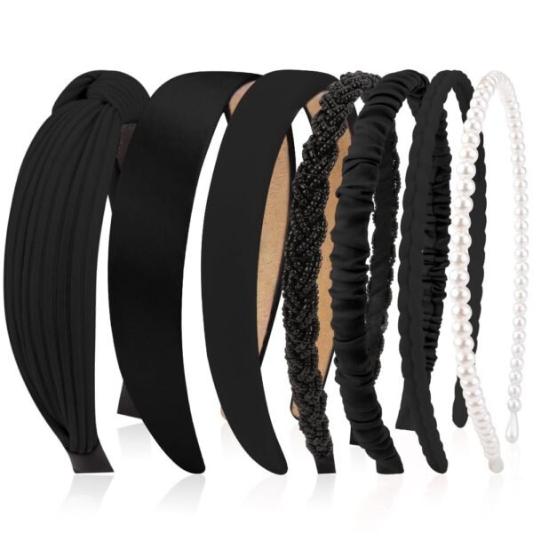7 Pack Headbands for Women Girls Headbands Trendy Non Slip Hairbands Fashion Hair Accessories Multi-style Headband Pack Diademas Para Mujer (Neutral)