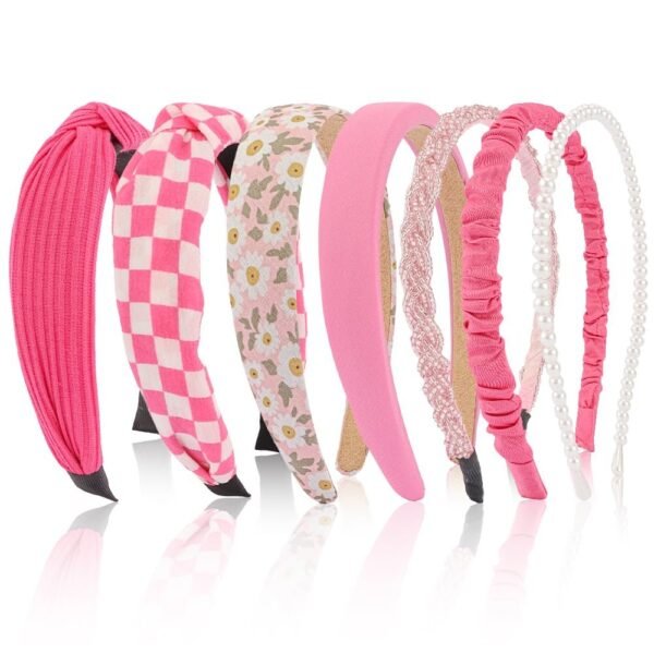 7 Pack Headbands for Women Girls Headbands Trendy Non Slip Hairbands Fashion Hair Accessories Multi-style Headband Pack Diademas Para Mujer (Neutral)