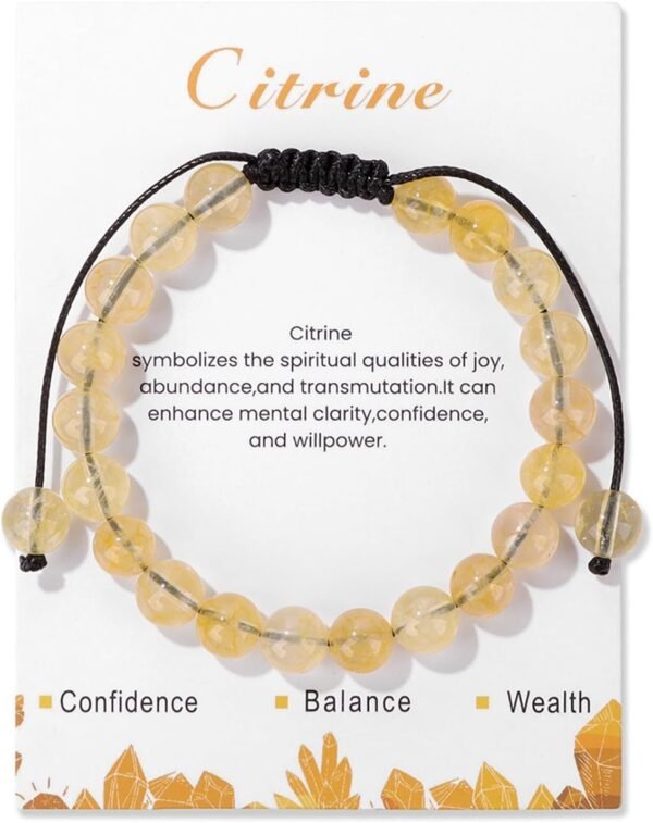 Healing Crystal Bracelet for Women 8mm Natural Stone Crystal Beaded Bracelets Adjustable Handmade Gemstone Bracelet Healing Jewelry Mother's Day Gifts for Women