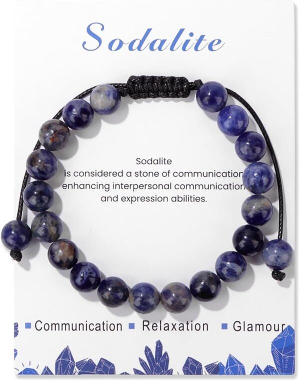 Healing Crystal Bracelet for Women 8mm Natural Stone Crystal Beaded Bracelets Adjustable Handmade Gemstone Bracelet Healing Jewelry Mother's Day Gifts for Women