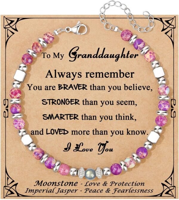 Amazonite Colorful Imperial Jasper Stainless Steel Beads Bracelets, Graduation Mothers Day Christmas Birthday Gifts for Her Women