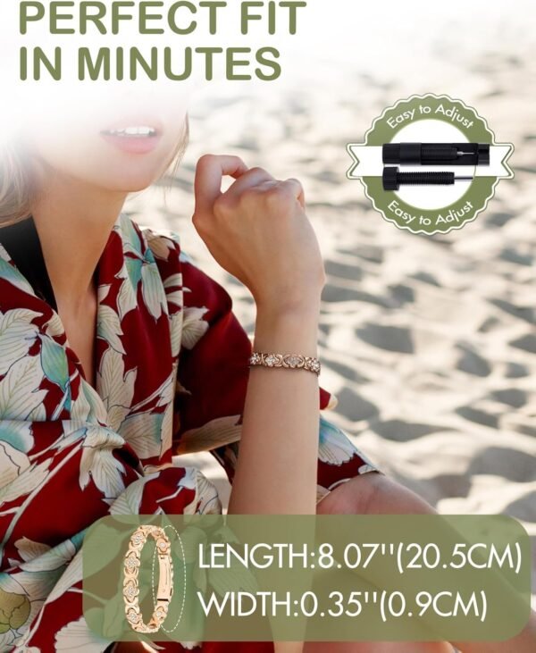 710Z4Crc_KL._AC_SL1500.jpg Pure Copper Bracelets for Women, Ultra Strength Magnetic Therapy Bracelet for Pain Relief with Neodymium Magnets & Sparkling Cubic Zirconia, Adjustable, Infinite Clover Jewelry