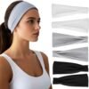 Headbands for Women - 6 Pack Wide Elastic Hair Bands | Stretchy Sweatbands Hair Bands | Soft Sports Thin Head Bands | Non-Slip Accessories Bands for Fashion, Washing Face, Workouts, Yoga, Daily Use