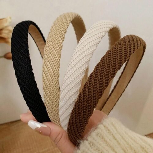 716UbuPVhwL._SL1500.jpg Headbands for Women Thin Knitted Hairbands Fashion Non Slip Headband for Women's Hair Cute Solid Colors Hair Accessories 4 PCS