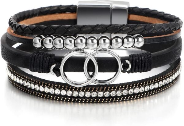 71FKXekI3-L._AC_SL1500.jpg Leopard Bracelet for Women, Boho Leather Wrap Multi-Layer Pearl Crystal Bracelet Bangle Jewelry