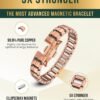 Magnetic Copper Bracelet for Men — EllipseMAX 5X Strength 5,000 Gauss Magnets — Designed in USA & Patent Pending — Premium Mens Copper Bracelet with Adjustable Length