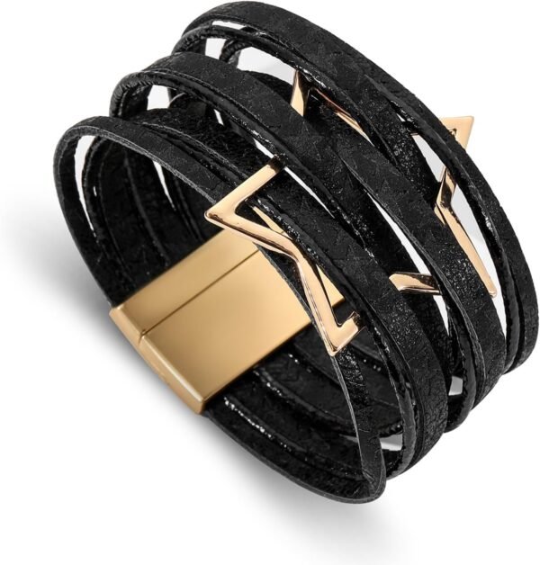 71JN5l9pR3L._AC_SL1500.jpg Leopard Bracelet for Women, Boho Leather Wrap Multi-Layer Pearl Crystal Bracelet Bangle Jewelry