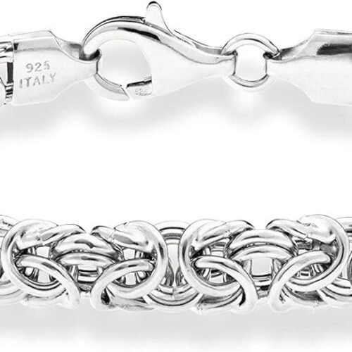 71K8_TUpsFL._AC_SL1500.jpg Italian 925 Sterling Silver Byzantine Bracelet for Women, Handmade in Italy