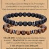 Tiger Eye Bracelet For Men 8MM Natural Stone Stretch Adjustable Black Crystal Beaded Bracelet for Men Women Gifts
