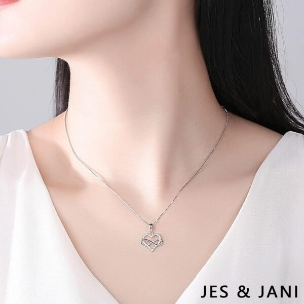 71LrbibO_3L._AC_SL1500.jpg Infinity Heart Necklace for Women, Love Heart Pendant with Cubic Zirconia and Infinity Necklace, 925 Sterling Silver Heart Necklace for Girlfriend