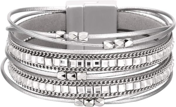 71NN0hOAgpL._AC_SL1500.jpg Leather Wrap Bracelets for Women, Boho Leopard Multi-Layer Crystal Beads Cuff Bracelet Jewelry