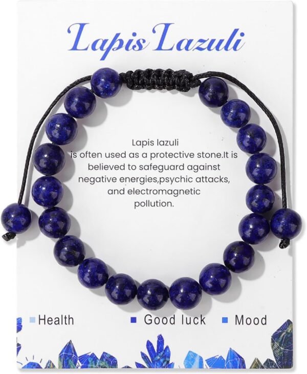 Healing Crystal Bracelet for Women 8mm Natural Stone Crystal Beaded Bracelets Adjustable Handmade Gemstone Bracelet Healing Jewelry Mother's Day Gifts for Women