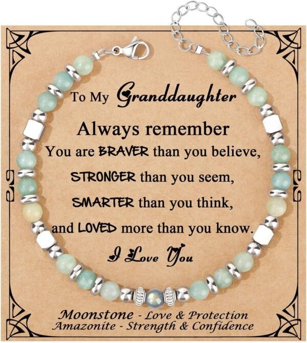 Amazonite Colorful Imperial Jasper Stainless Steel Beads Bracelets, Graduation Mothers Day Christmas Birthday Gifts for Her Women