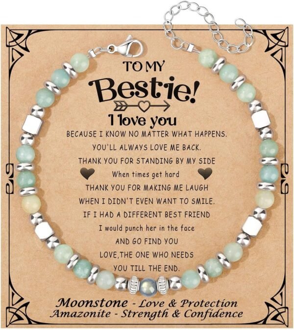 Amazonite Colorful Imperial Jasper Stainless Steel Beads Bracelets, Graduation Mothers Day Christmas Birthday Gifts for Her Women