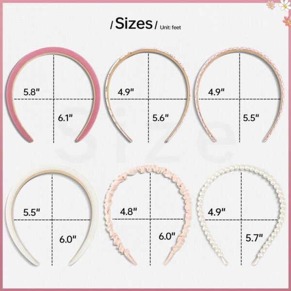 71UOjUZXU3L._SL1500.jpg Headbands for Women Girls, 7pc Set - Non Slip Floral Padded Headbands Cute Pearl Headband for Girls Vintage Wide Headband