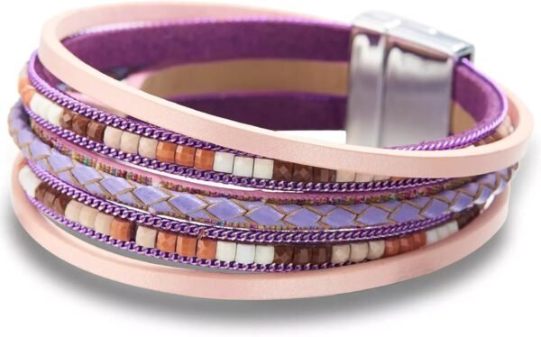 71iI1oNDPeL._AC_SL1500.jpg Leather Wrap Bracelets for Women, Boho Leopard Multi-Layer Crystal Beads Cuff Bracelet Jewelry