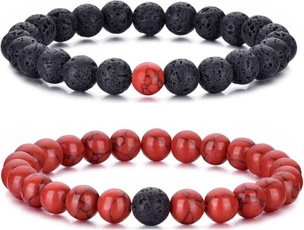 Tiger Eye Bracelet For Men 8MM Natural Stone Stretch Adjustable Black Crystal Beaded Bracelet for Men Women Gifts