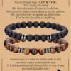 Tiger Eye Bracelet For Men 8MM Natural Stone Stretch Adjustable Black Crystal Beaded Bracelet for Men Women Gifts