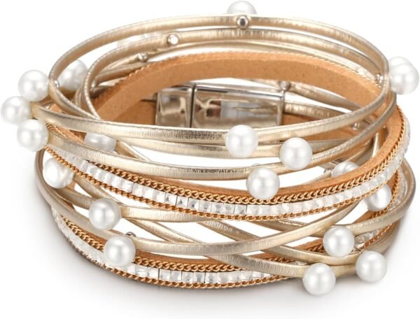 71qhqf-ctWL._AC_SL1500.jpg Leather Wrap Bracelets for Women, Boho Leopard Multi-Layer Crystal Beads Cuff Bracelet Jewelry