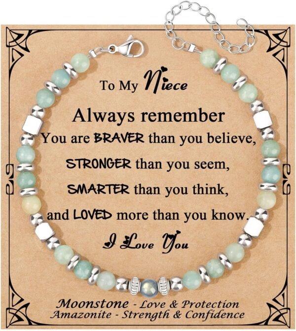 Amazonite Colorful Imperial Jasper Stainless Steel Beads Bracelets, Graduation Mothers Day Christmas Birthday Gifts for Her Women