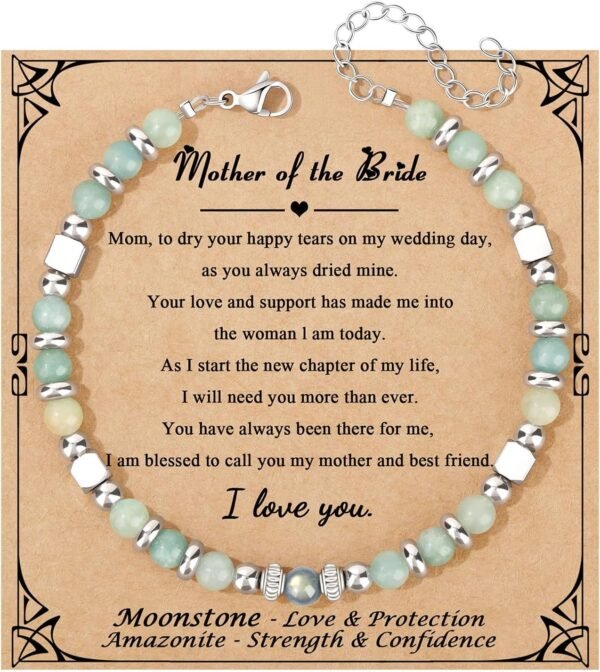 Amazonite Colorful Imperial Jasper Stainless Steel Beads Bracelets, Graduation Mothers Day Christmas Birthday Gifts for Her Women