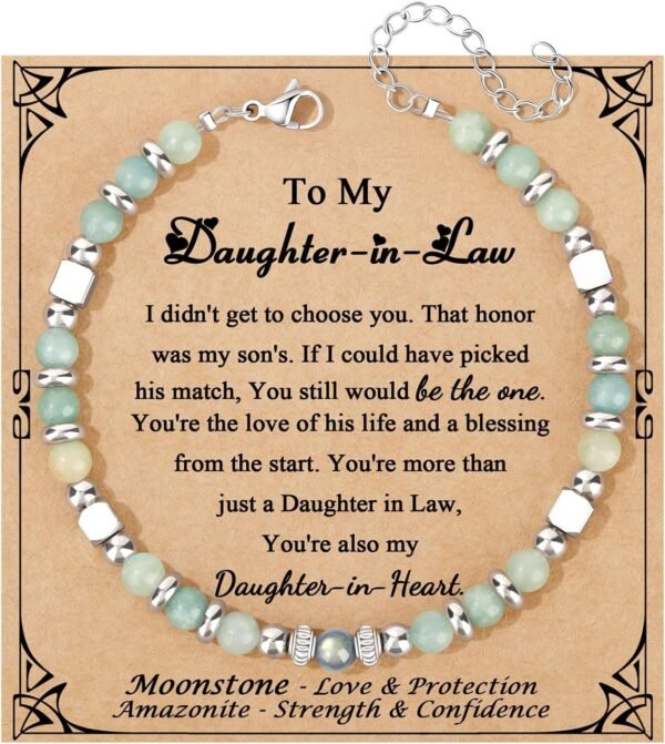 Amazonite Colorful Imperial Jasper Stainless Steel Beads Bracelets, Graduation Mothers Day Christmas Birthday Gifts for Her Women