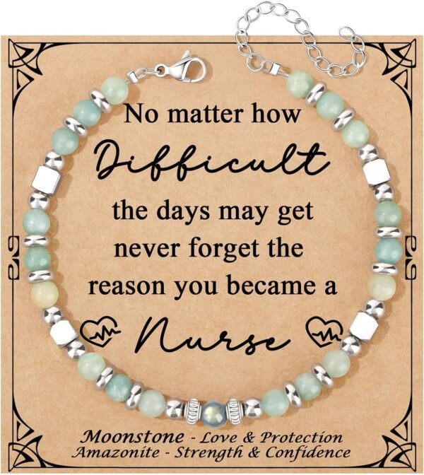 Amazonite Colorful Imperial Jasper Stainless Steel Beads Bracelets, Graduation Mothers Day Christmas Birthday Gifts for Her Women