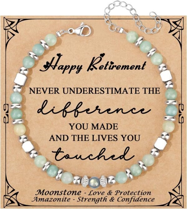 Amazonite Colorful Imperial Jasper Stainless Steel Beads Bracelets, Graduation Mothers Day Christmas Birthday Gifts for Her Women