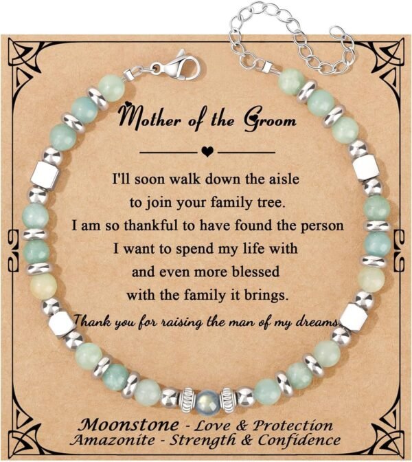 Amazonite Colorful Imperial Jasper Stainless Steel Beads Bracelets, Graduation Mothers Day Christmas Birthday Gifts for Her Women