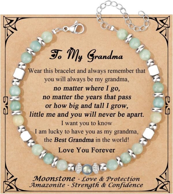 Amazonite Colorful Imperial Jasper Stainless Steel Beads Bracelets, Graduation Mothers Day Christmas Birthday Gifts for Her Women