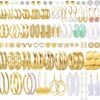 81hIeJ8_NrL._AC_SL1500.jpg 42 Pairs Gold Hoop Earrings Set for Women, Fashion Chunky Pearl Earrings Multipack Twisted Statement Earring Pack, Hypoallergenic Small Big Hoops Earrings for Birthday Party