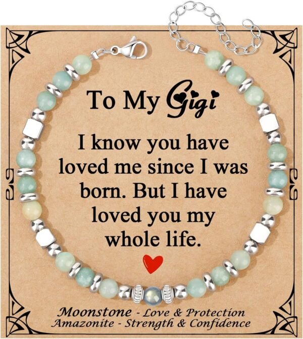 Amazonite Colorful Imperial Jasper Stainless Steel Beads Bracelets, Graduation Mothers Day Christmas Birthday Gifts for Her Women